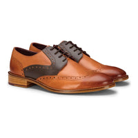 Muške smeđe tamnoplave smeđe crvene brogue cipele s vezicama, klasične vintage formalne, od prave kože