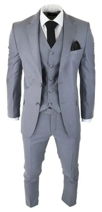 Muško klasično sivo odijelo od 3 dijela, uski kroj, vintage retro, elegantno, svečano, vjenčano