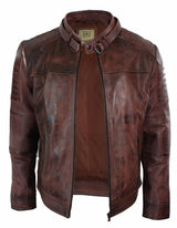 Prava koža, crna bajkerska jakna za muškarce, retro vintage kroj, UK