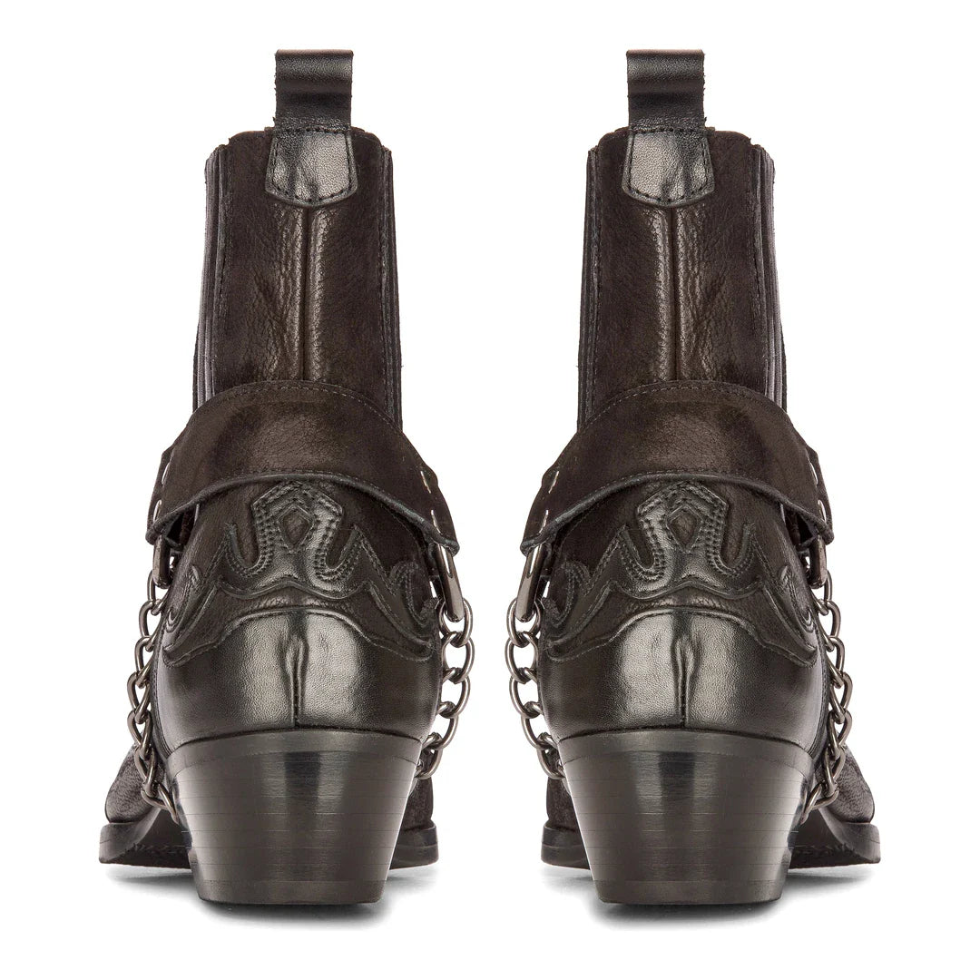 Muške kaubojske čizme u zapadne modi, vintage špicaste viteške gležnjače, seoske čizme za jahanje od prave kože