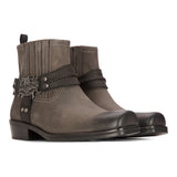 Muške kaubojske crne čizme s četvrtastim vrhom, vintage, za seoski lov, planinarenje, vožnju i biciklizam, prava koža