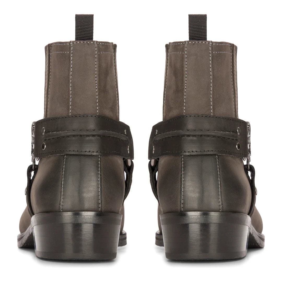 Muške kaubojske crne čizme s četvrtastim vrhom, vintage, za seoski lov, planinarenje, vožnju i biciklizam, prava koža