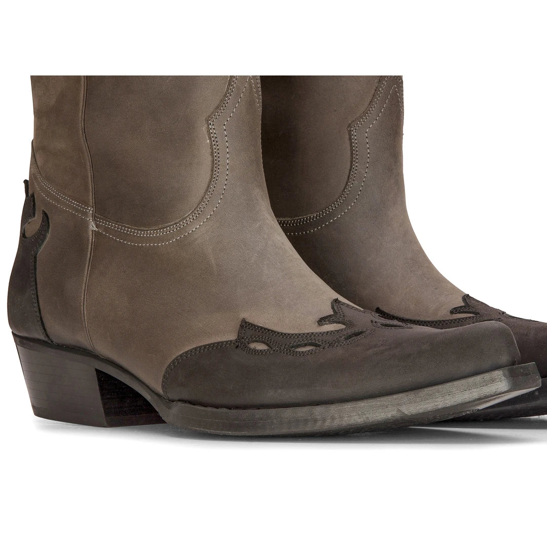 Muške visoke čizme za zapadnjački stil, prava koža, crne, za jahanje, ples, lov, kaubojske, vintage, špicaste