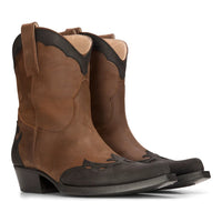 Muške visoke čizme za zapadnjački stil, prave kože, smeđe, za jahanje, ples, lov, kaubojske, vintage, špicaste