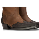 Muške visoke čizme za zapadnjački stil, prave kože, smeđe, za jahanje, ples, lov, kaubojske, vintage, špicaste