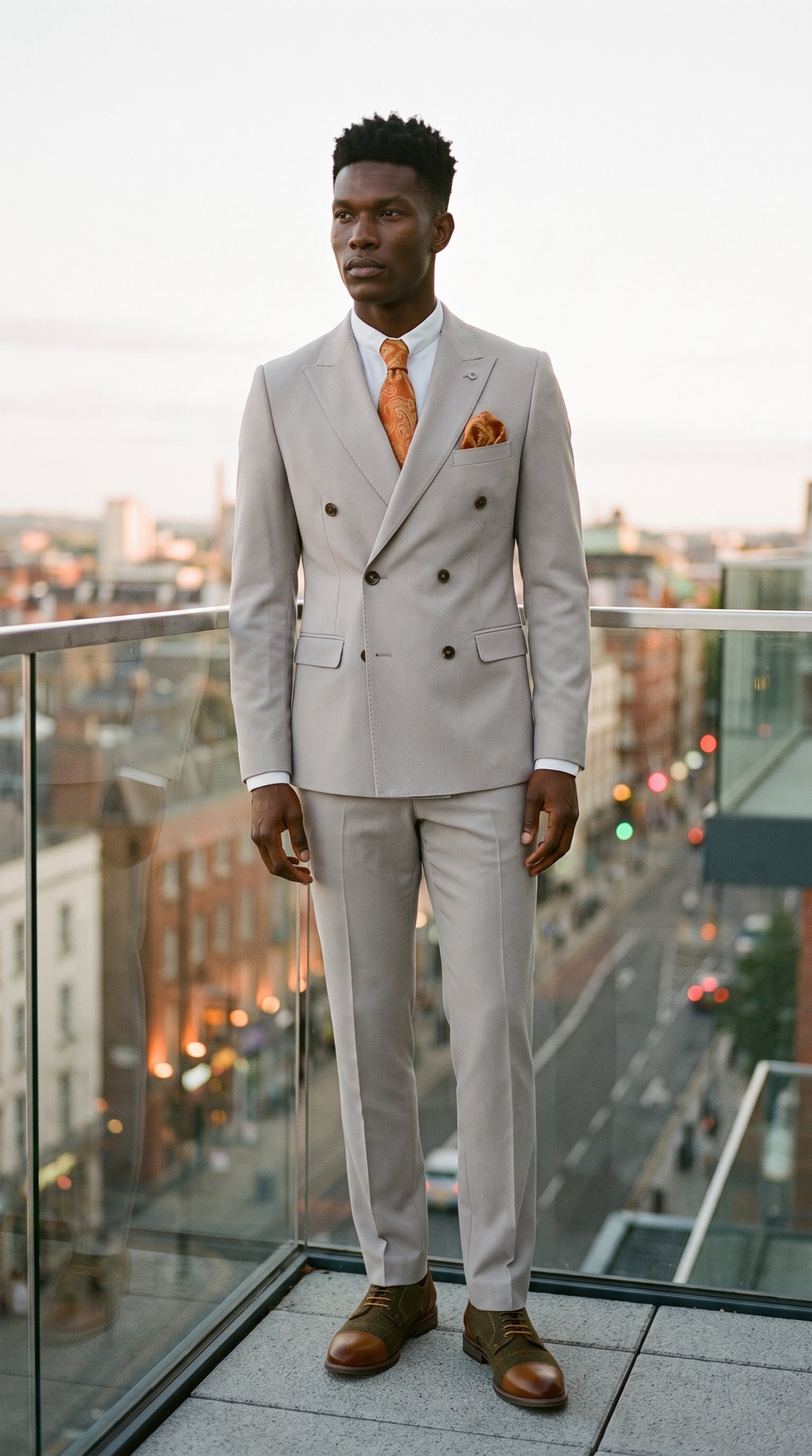 Look #660 styled with Mayfair - Muško kameno dvodijelno odijelo s dvostrukim remenom