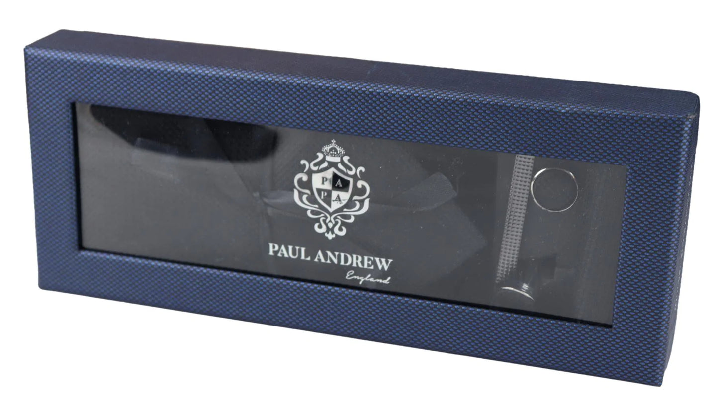 Poklon set za crnu kravatu s teksturom od satena i svile, džepna maramica, manžete, kravata od mat satena