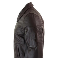 Muška kožna Harrington bordo bomber klasična pilotska jakna