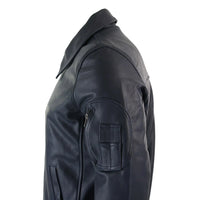 Muška kožna Harrington mornarsko plava bomber klasična pilotska jakna