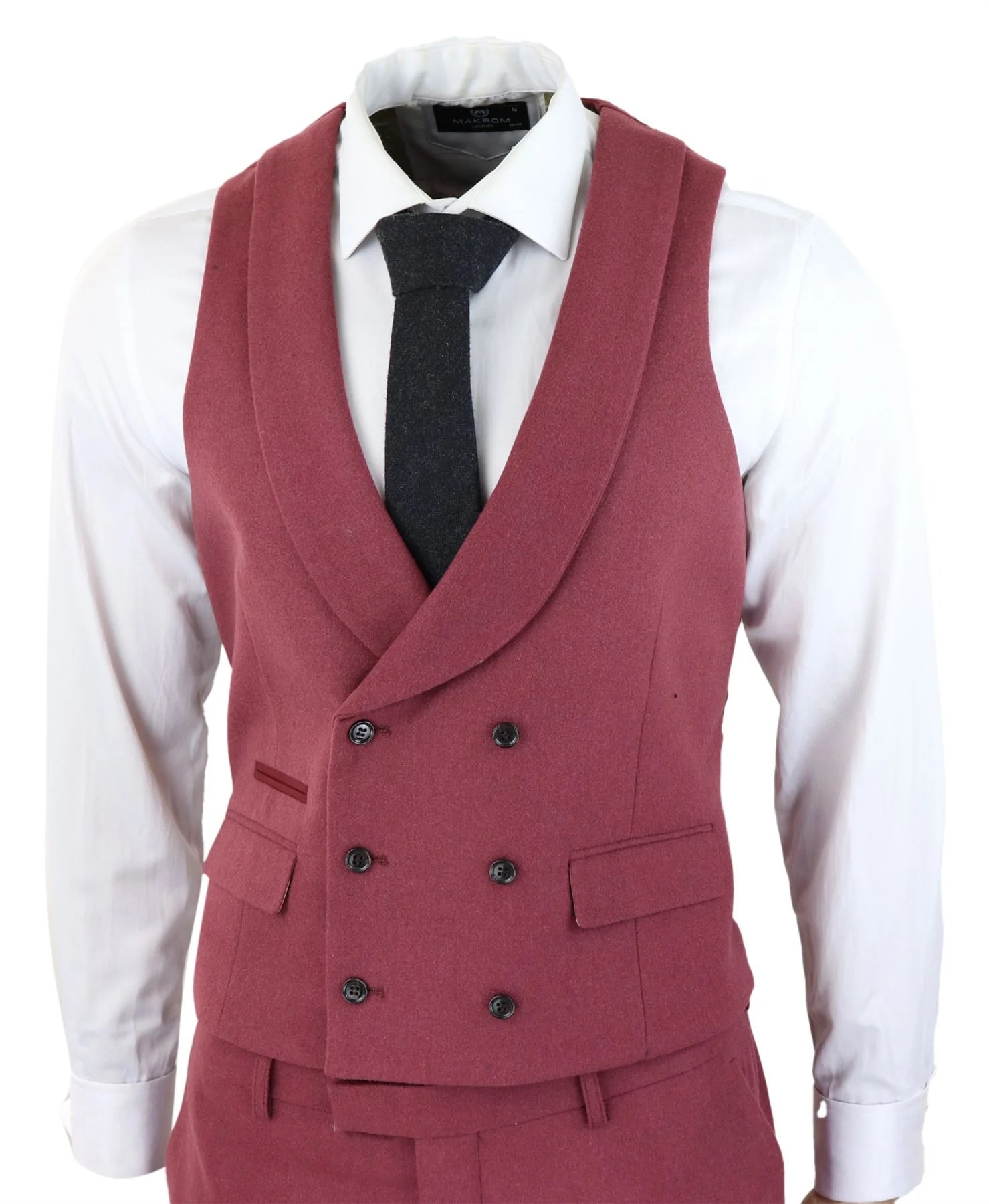 Muško vuneno odijelo od 3 dijela, bordo crveno, dvostruko kopčanje, za vjenčanje, vintage stil, 1920-e