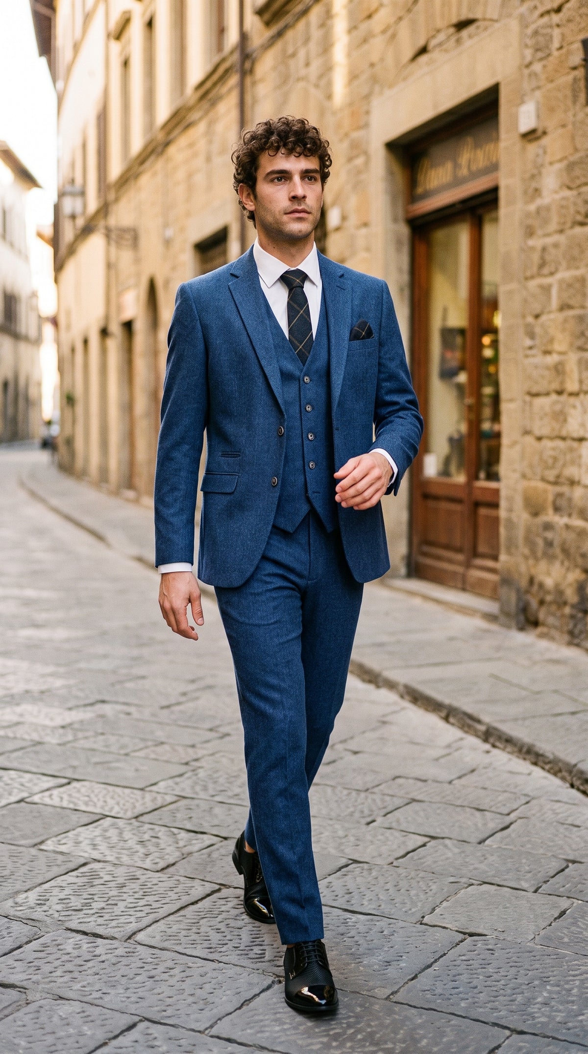 Look #263 styled with Cavani Orson - Plavo keper odijelo od 3 dijela