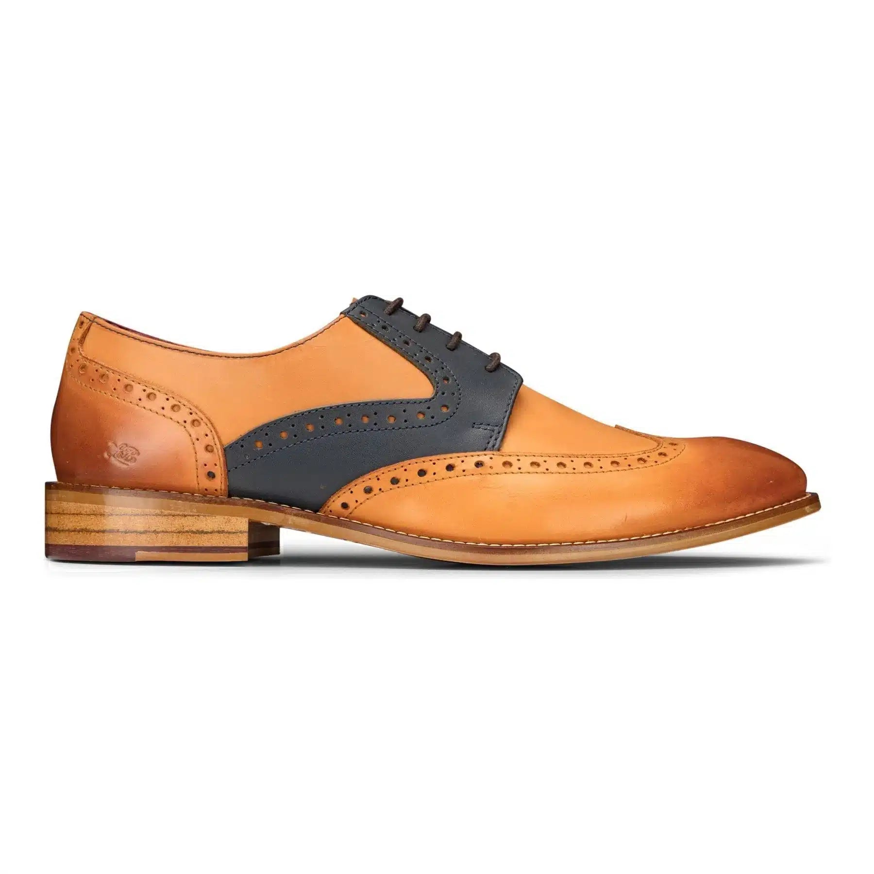 Muške smeđe tamnoplave smeđe crvene brogue cipele s vezicama, klasične vintage formalne, od prave kože