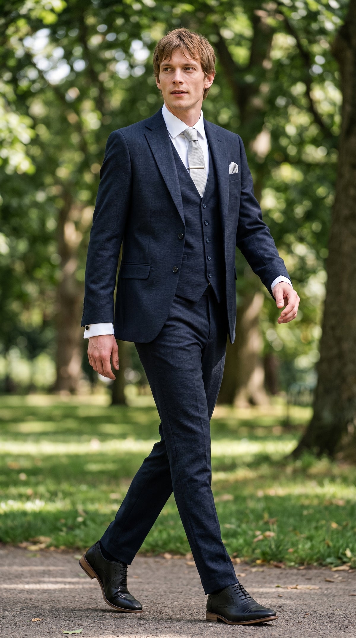 Look #823 styled with Bond - Muško tamnoplavo trodijelno odijelo kroja