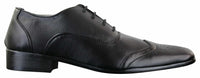 Gio Gino 907001 Muške crne elegantne formalne brogue cipele s vezicama od umjetne kože Gatsby talijanske klasike