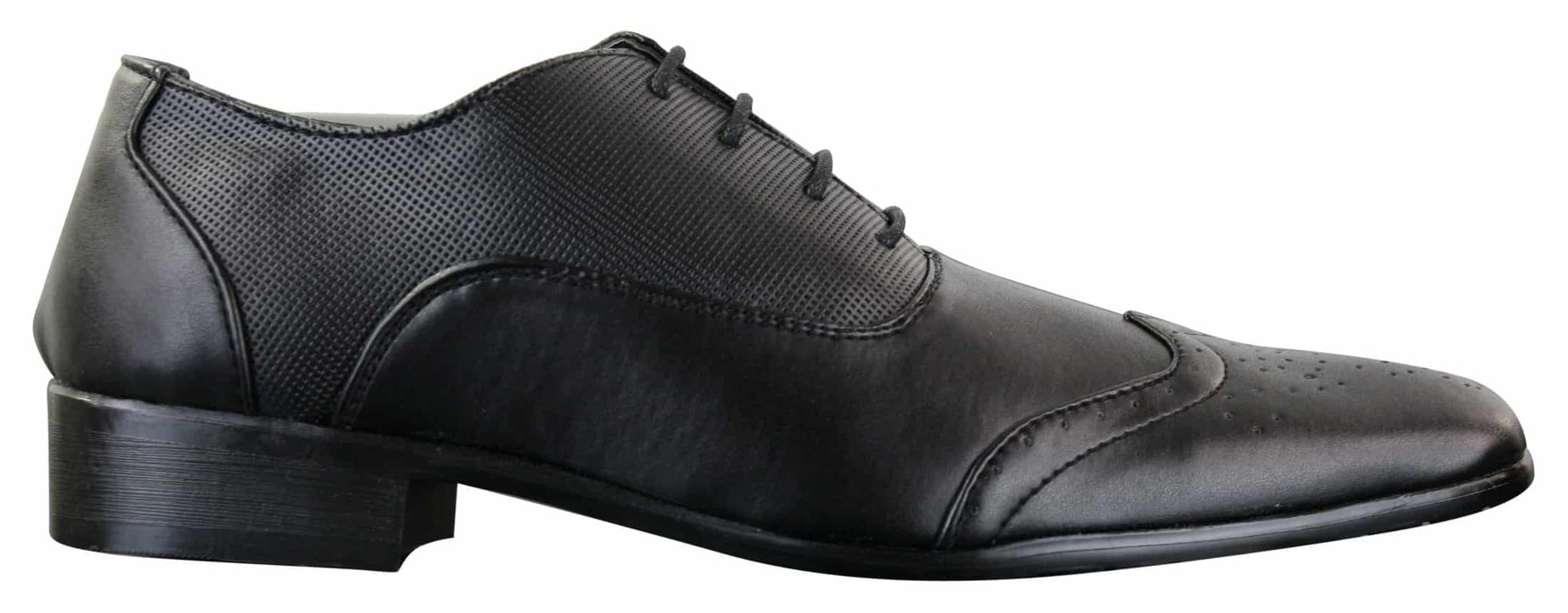 Gio Gino 907001 Muške crne elegantne formalne brogue cipele s vezicama od umjetne kože Gatsby talijanske klasike