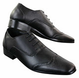 Gio Gino 907001 Muške crne elegantne formalne brogue cipele s vezicama od umjetne kože Gatsby talijanske klasike
