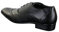 Gio Gino 907001 Muške crne elegantne formalne brogue cipele s vezicama od umjetne kože Gatsby talijanske klasike