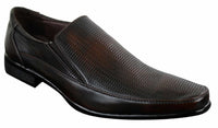Muške smeđe crne formalne elegantne cipele slip-on teksturom od PU kože talijanskog dizajna