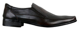 Muške smeđe crne formalne elegantne cipele slip-on teksturom od PU kože talijanskog dizajna