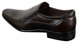 Muške smeđe crne formalne elegantne cipele slip-on teksturom od PU kože talijanskog dizajna