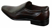 Muške smeđe crne formalne elegantne cipele slip-on teksturom od PU kože talijanskog dizajna