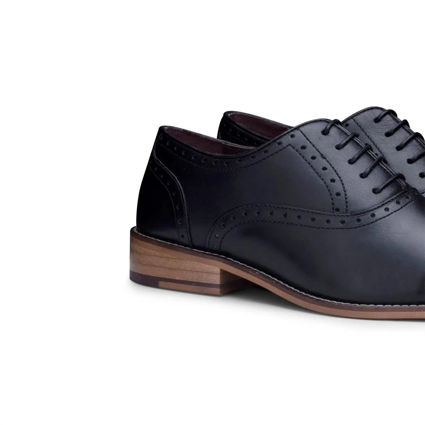 Muške klasične brogue cipele od prave kože, crne, elegantne, formalne, kožne, vintage
