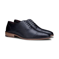 Muške klasične brogue cipele od prave kože, crne, elegantne, formalne, kožne, vintage