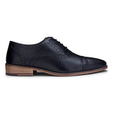 Muške klasične brogue cipele od prave kože, crne, elegantne, formalne, kožne, vintage