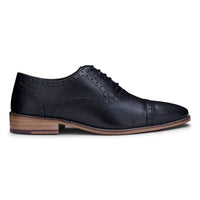 Muške klasične brogue cipele od prave kože, crne, elegantne, formalne, kožne, vintage
