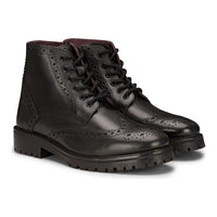 Muške vojne čizme s vezicama od prave kože, brogue, punk rock, crno-smeđe