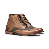 Muške vintage čizme od prave kože, brogue čizme od brušene kože i tvida s vezicama iz 1920-ih, elegantne formalne cipele
