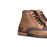 Muške vintage čizme od prave kože, brogue čizme od brušene kože i tvida s vezicama iz 1920-ih, elegantne formalne cipele