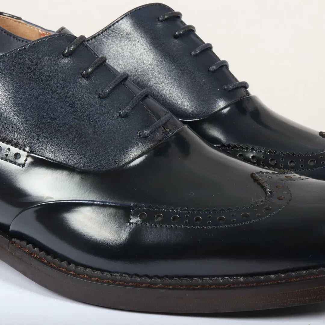 Harry - Muške tamnoplave lakirane brogue cipele