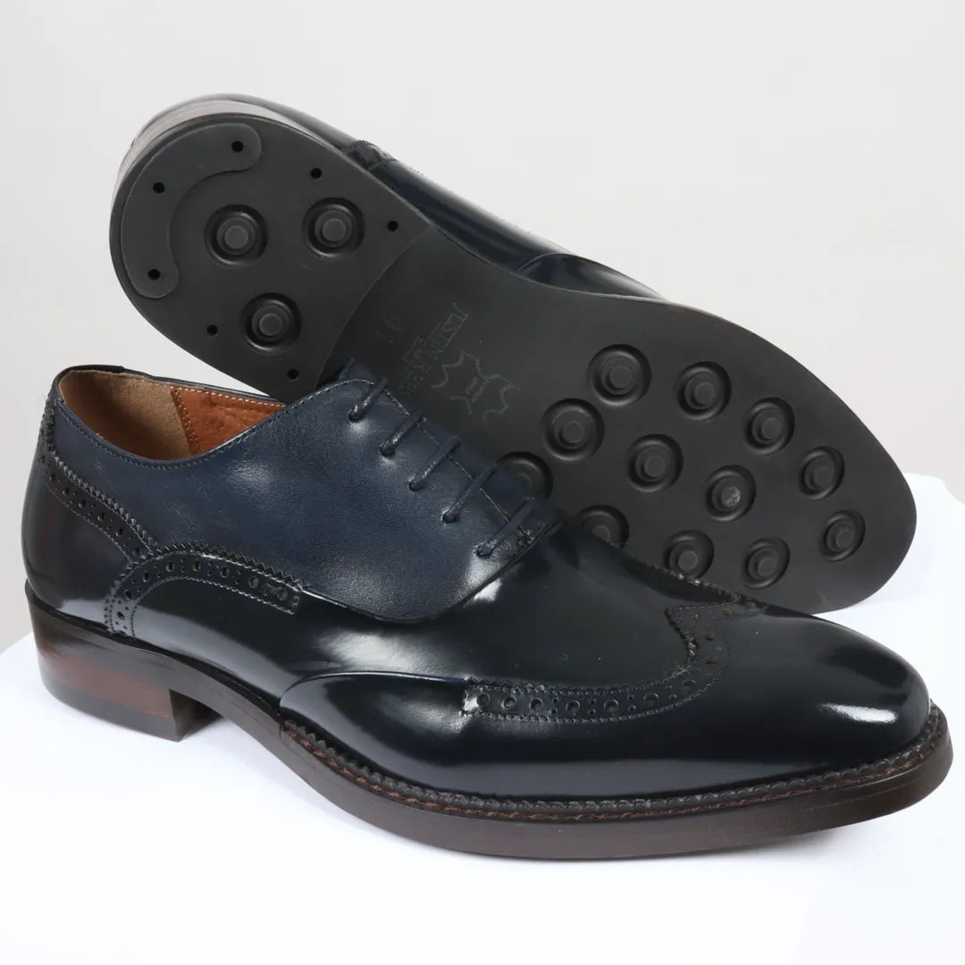 Harry - Muške tamnoplave lakirane brogue cipele