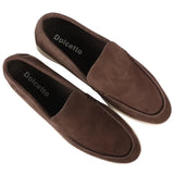 Muške smeđe mokasine od brušene kože slip-on udobnog kroja