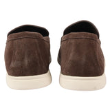 Muške smeđe mokasine od brušene kože slip-on udobnog kroja