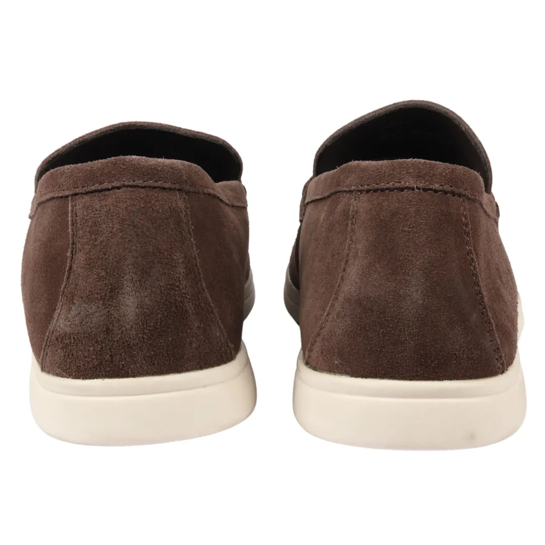 Muške smeđe mokasine od brušene kože slip-on udobnog kroja