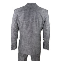 Muško odijelo od 3 dijela, sivo crno, teksturirano, krojeno, za vjenčanje, maturalnu večer, zabavu, elegantno, formalno