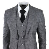 Muško odijelo od 3 dijela, sivo crno, teksturirano, krojeno, za vjenčanje, maturalnu večer, zabavu, elegantno, formalno