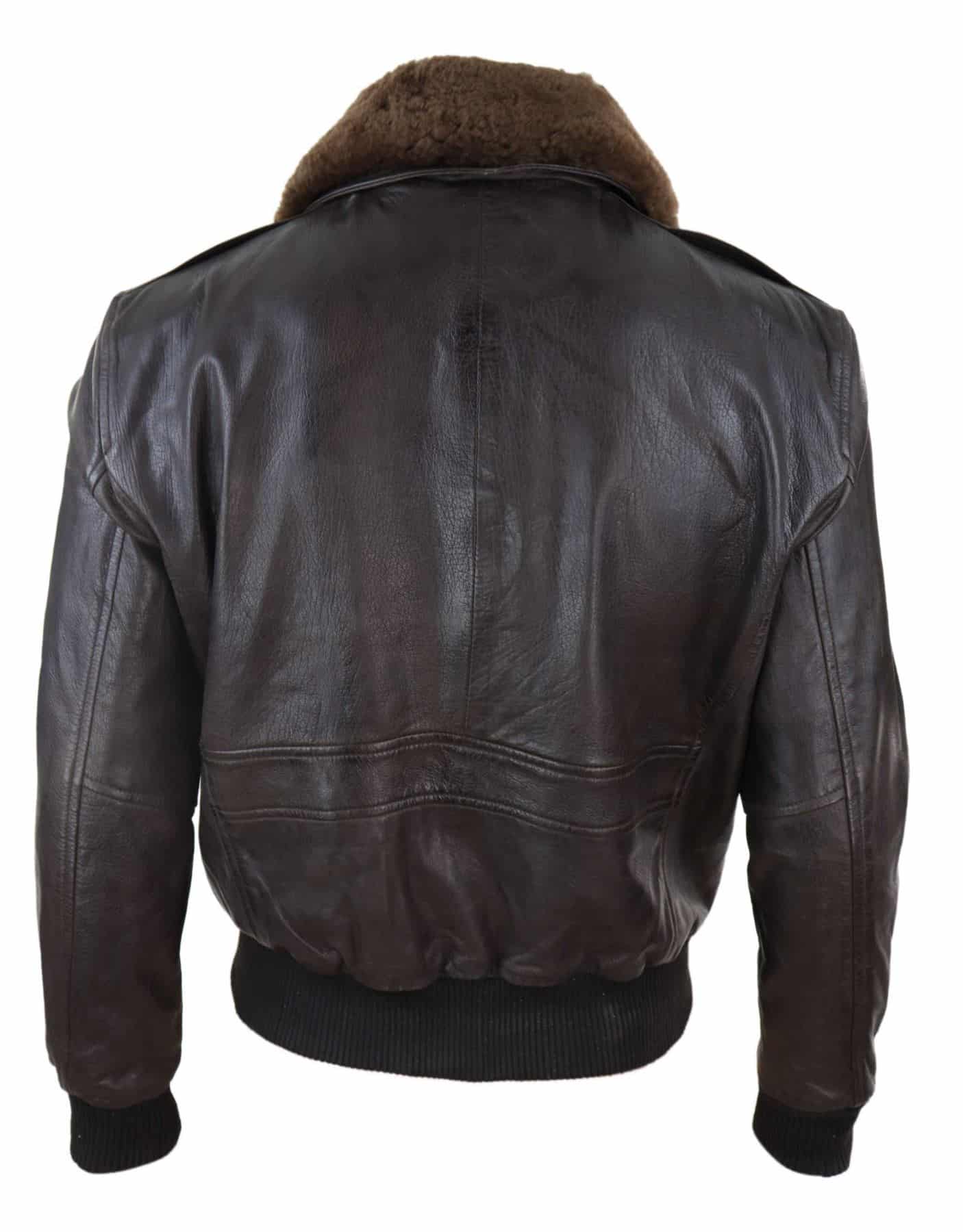 Muška smeđa kožna bomber jakna