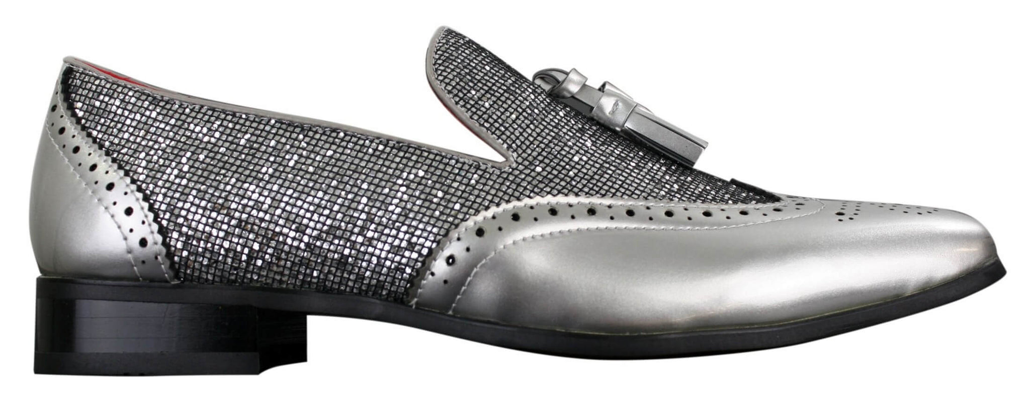 Muške elegantne cipele s resama, crvene, srebrne, crne, lakirane, bez rukava