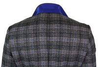 Cavani Archie - Muški vintage tweed blazer sako s kariranim uzorkom - crni