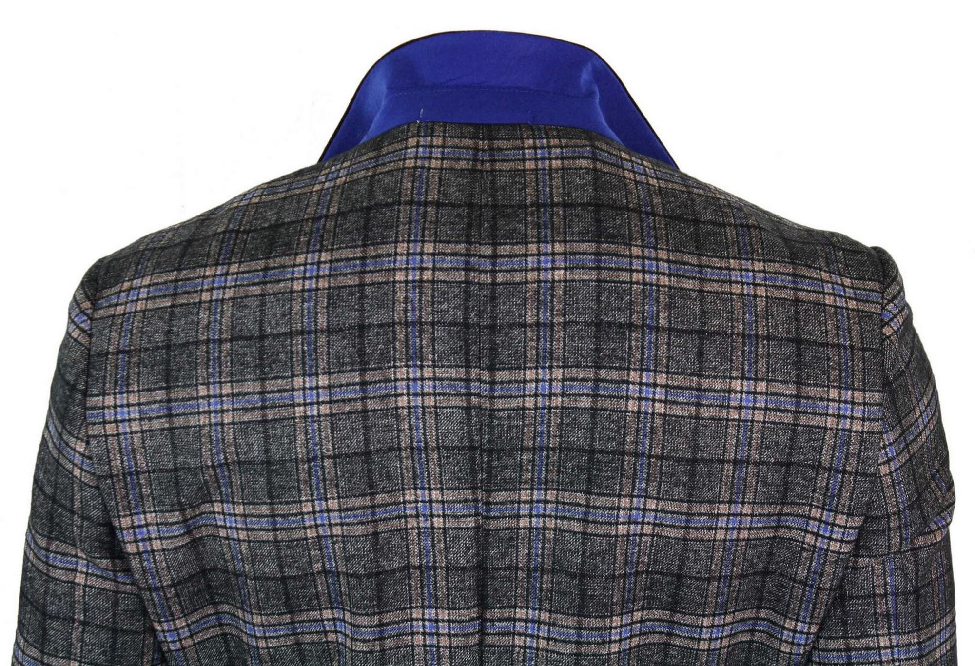 Cavani Archie - Muški vintage tweed blazer sako s kariranim uzorkom - crni