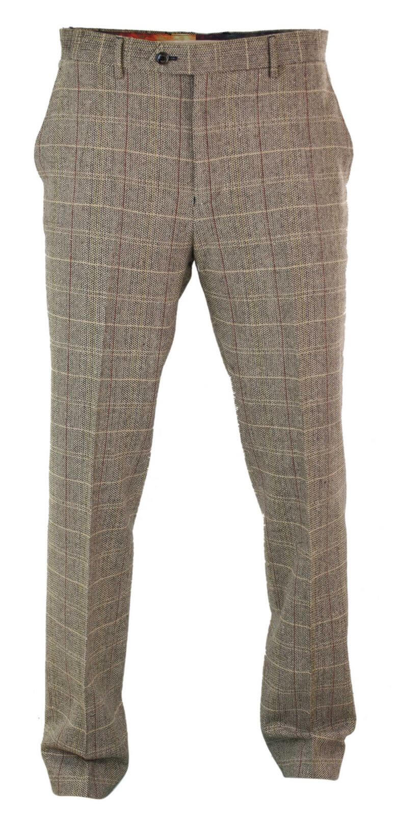 Muške hlače Peaky Blinders s tvid uzorkom riblje kosti, vunene vintage klasične