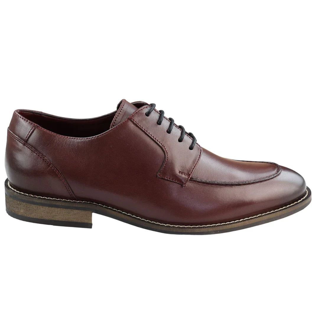 Muške prave kožne crne derby cipele s rupicama, elegantne i ležerne, bordo boje, klasične, vintage