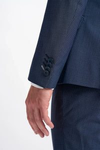Bond - Muški mornarsko plavi karirani sako s dvostrukim kopčanjem