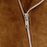 Muška vintage jakna od prave kože s križnim patentnim zatvaračem Brando od brušene kože - boja kamelje