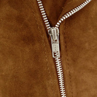 Muška vintage jakna od prave kože s križnim patentnim zatvaračem Brando od brušene kože - boja kamelje