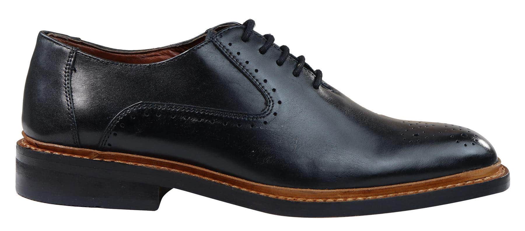 Muške brogue oxford cipele, smeđe, crne, s vezicama, kožne, Goodyear, s rubom