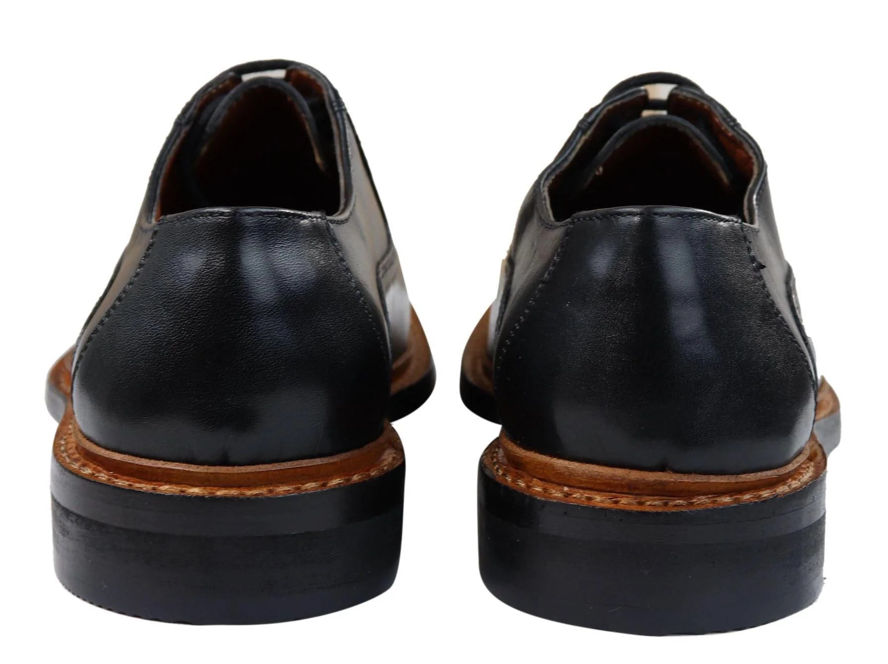 Muške brogue oxford cipele, smeđe, crne, s vezicama, kožne, Goodyear, s rubom